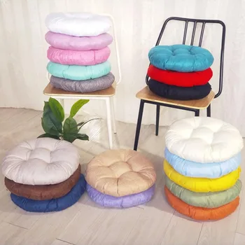 

soild pillow 40X40CM almofada Round Cotton And linen Style Cushion Round Meditation Chair Cushion decorative cushions for seat