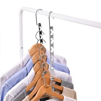 

6Pcs Wardrobe Closet Organizer Clothes Coat Hanger Storage Rack Holder 2020 New High Quality