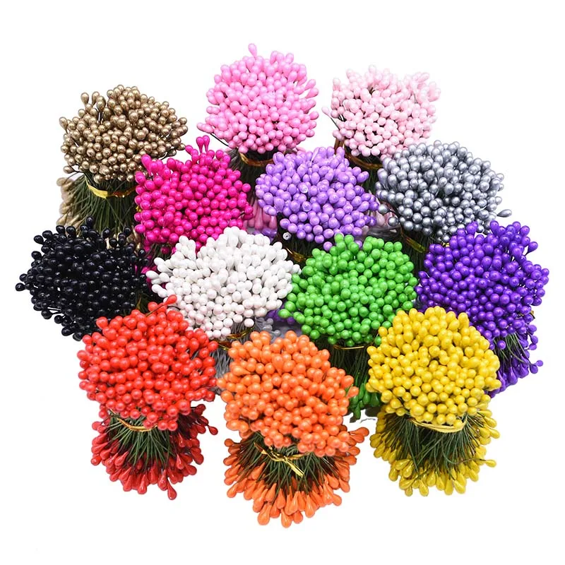 130 шт./лот 3 мм Ручная работа Искусственные цветы Stamen Pistil Свадебные вечерние