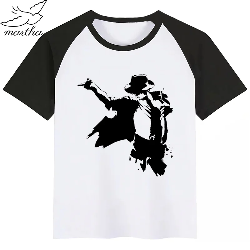 BlackH Майкл Джексон MJ король поп, футболка для маленьких мальчиков и девочек детские топы для мальчиков, Детская футболка с принтом, Забавные футболки летняя футболка с короткими рукавами - Цвет: BlackH