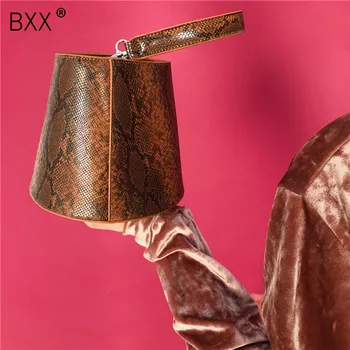 

[BXX] Women Single Shoulder Crossbody Bag All-match Drawstring Handbag 2020 Brand Designer Crocodile Grain Bucket Package HG487