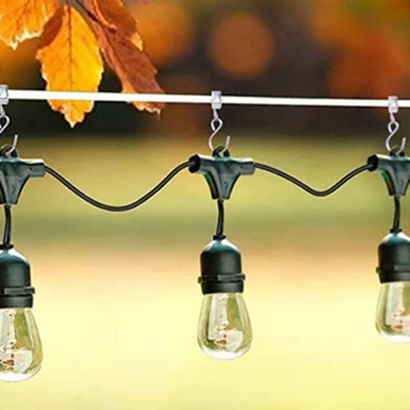 50 Pcs Metal Curtain Clip Wire Holder for Rope String Lights S Hook Clips DTT88