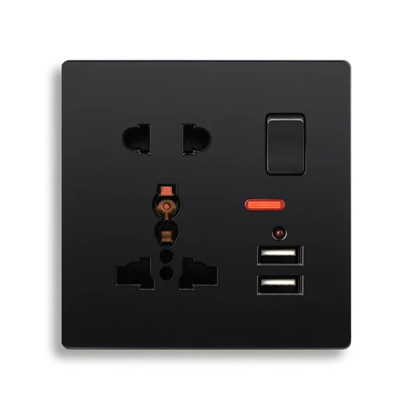 Atlectric универсальная стандартная розетка с двумя usb-портами для зарядки настенная розетка с переключателем 3 отверстия, 5 отверстий переходник usb,разетка с usb для дома,розетки