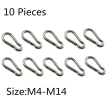 10 шт. Многофункциональный Карабин с пружинной защелкой, Быстроразъемное кольцо-Крючок для карабины, безопасная Пряжка, крючки для морских альпинизмов