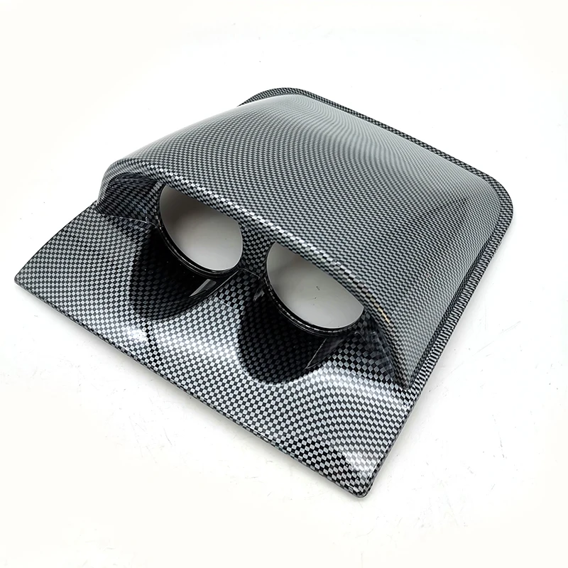 Automotive 2'' 52mm Carbon Fiber Dual Hole Dashboard Gauge Dash Pod
