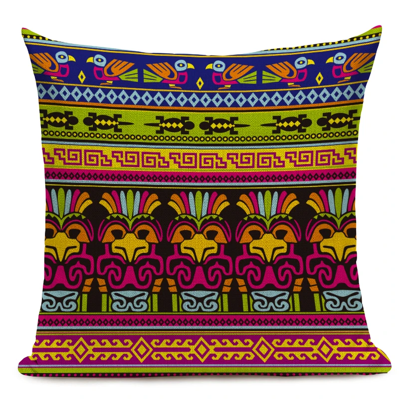 Чехол для подушки в африканском стиле, этнический геометрический узор, декоративная наволочка, льняная наволочка для дивана, домашний декор