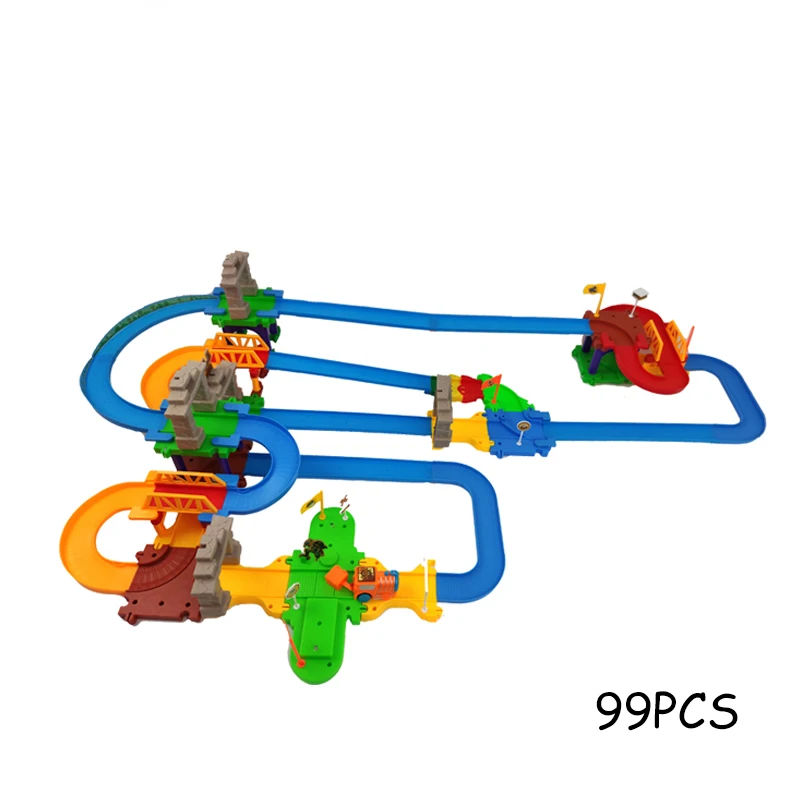 Детский Сияющий детский трек для строительства автомобиля DIY игрушка 99 шт. Электрический высокоскоростной Железнодорожный гоночный автомобильный игровой набор подарок на день рождения для мальчиков и девочек от 3 лет
