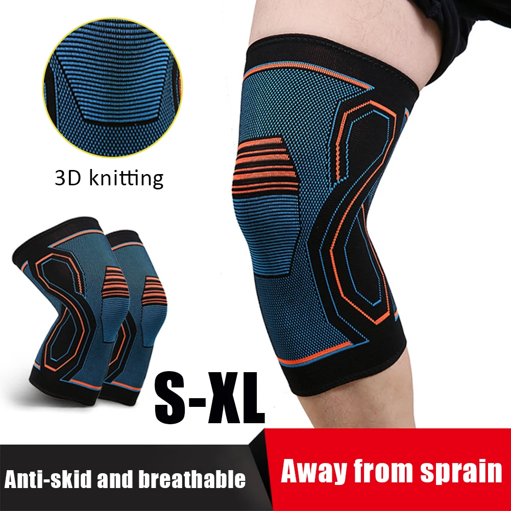 1PC Nylon Sports Knee Brace Support Men Women Volleyball Basketball Fitness Gym Bodybuilding Knitted Knee Pads Sleeve 2022