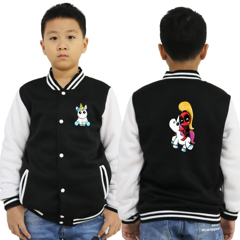 baseball jacket 12 Бейсбольная куртка с принтом единорога серый повседневный спортивный костюм Детская верхняя одежда г. Осенне-зимняя одежда для мальчиков и девочек топы для От 2 до 14 лет - Цвет: baseball jacket 12