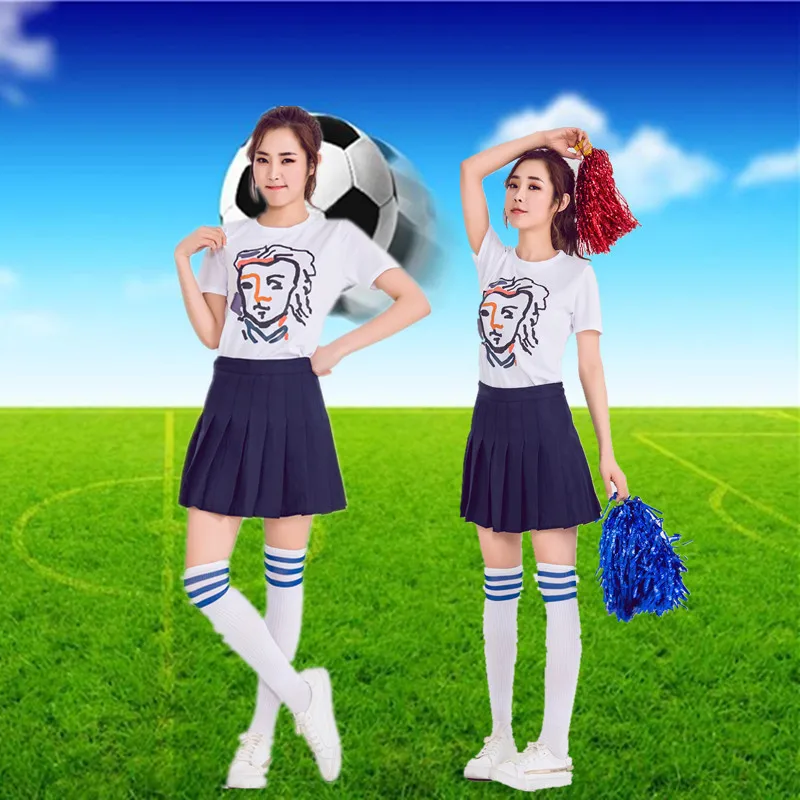 

New Style Cheerleading Clothing Pleated Skirt Women's Super Fire College Style Shaking Voice Network Red Set Nightclub Pole Danc