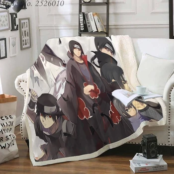

NEW Throw Blanket Anime Naruto 3D Velvet Plush Blanket Bedspread for Kids Girls Sherpa Blanket Couch Quilt Cover Travel 14
