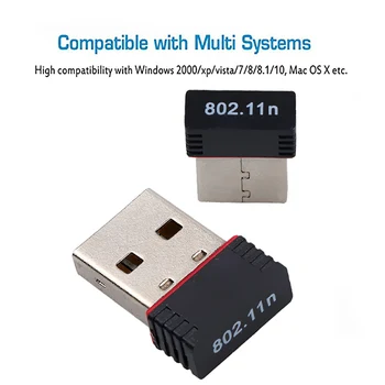 

Leehur Mini WIFI Adapter Wireless Network Card 150M Wireless USB Adapter for Laptop Network Card Wifi Receiver