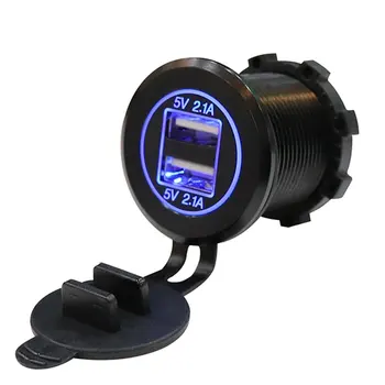 

DC 12V-24V 4.2A Dual USB LED Auto Car Charger for Motorcycle Auto Truck ATV Boat Adapter Socket Outlet Power Chargers