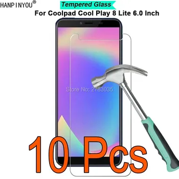 Перейти на Алиэкспресс и купить 10 шт./партия для Coolpad Cool Play 8 Lite 6,0 дюйм9 H твердость 2.5D ультратонкая закаленная стеклянная пленка защитная пленка для экрана
