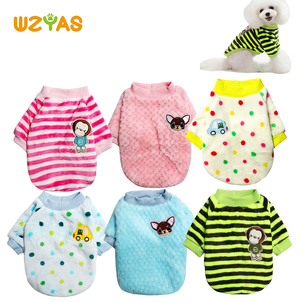 

Chihuahua Yorkshire Small Dogs Clothes Jacket Cat Coat Striped Fleece Puppy Clothing Sweater Small Puppy Shirt Pug Clothes Coat