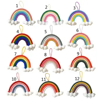 

Nordic Home Decoration Rainbow Handmade Weaving Ornament Kid Room Wall Hanging