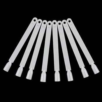 

New Hot 50Pcs Nail Art Tips Sticks Polishing Gel Showing Tools Transparent/Natural False Nails Display Fan Board Stick Practice