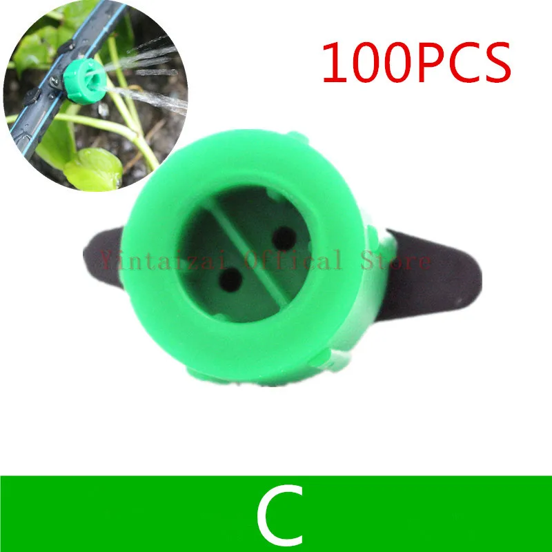 C 100pcs 100 шт. Регулируемая капельница для полива сада капельный излучатель на коле используется на Садовом греческом доме полив инструменты капельного орошения - Цвет: C 100pcs