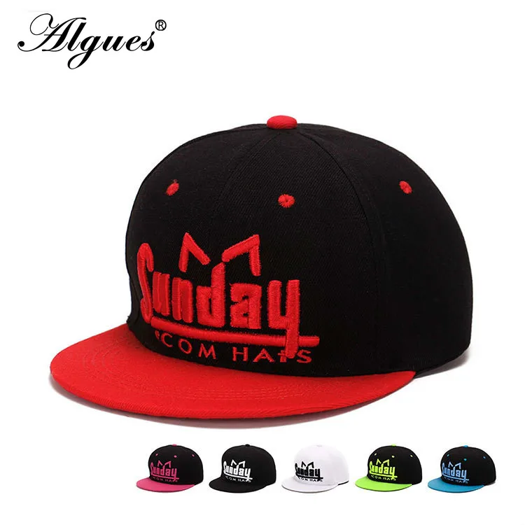 

Korean Version of New Spring and Summer Shade Hip-hop Cap Male Lady Embroidery Letters SUNDAY Sunday Hip Hop Flat-edge Hat
