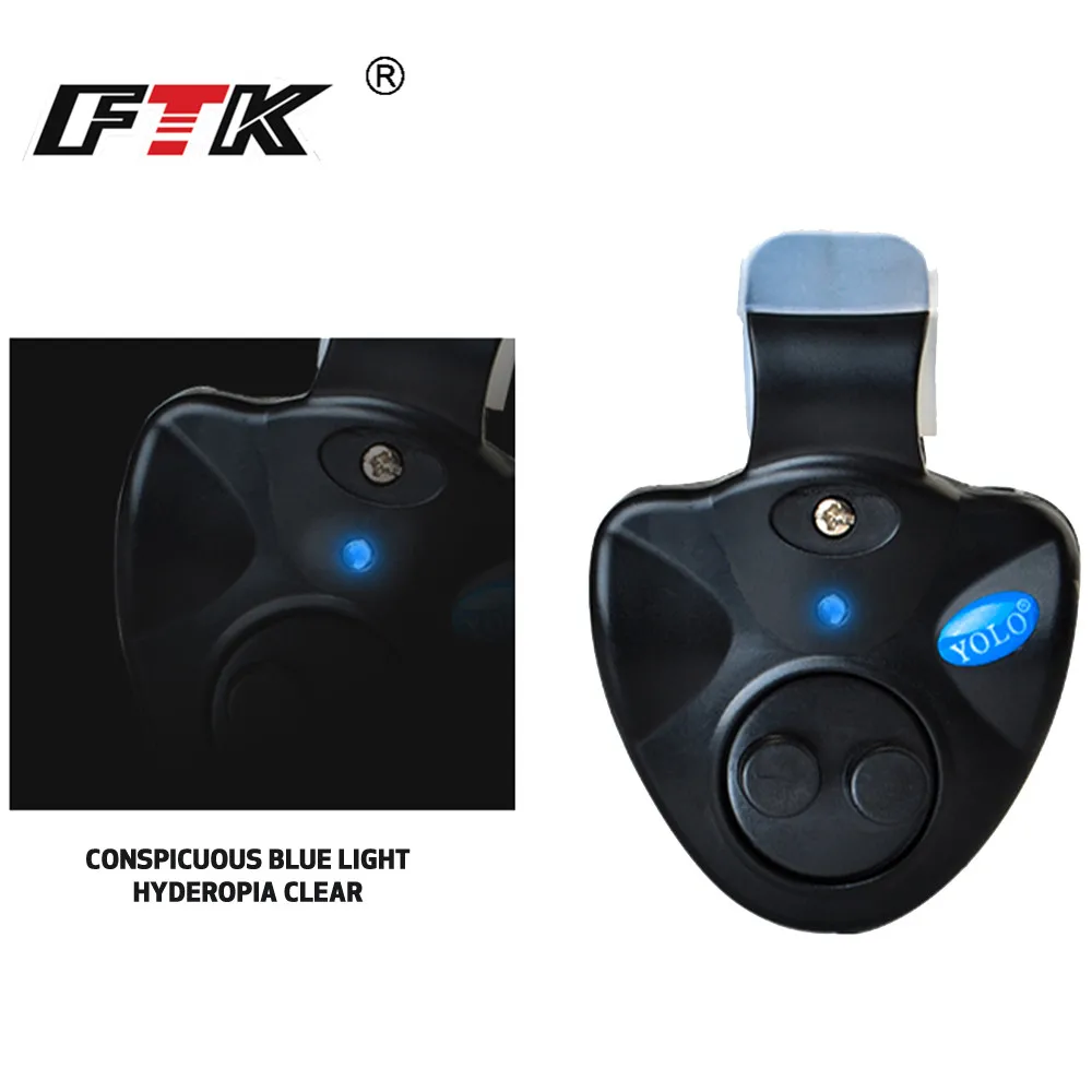 

FTK Fishing Bite Alarms 40g Electronic Wireless Clip-On ABS Fish Bite Alarm New LED Light For Fishing Tackle alarma
