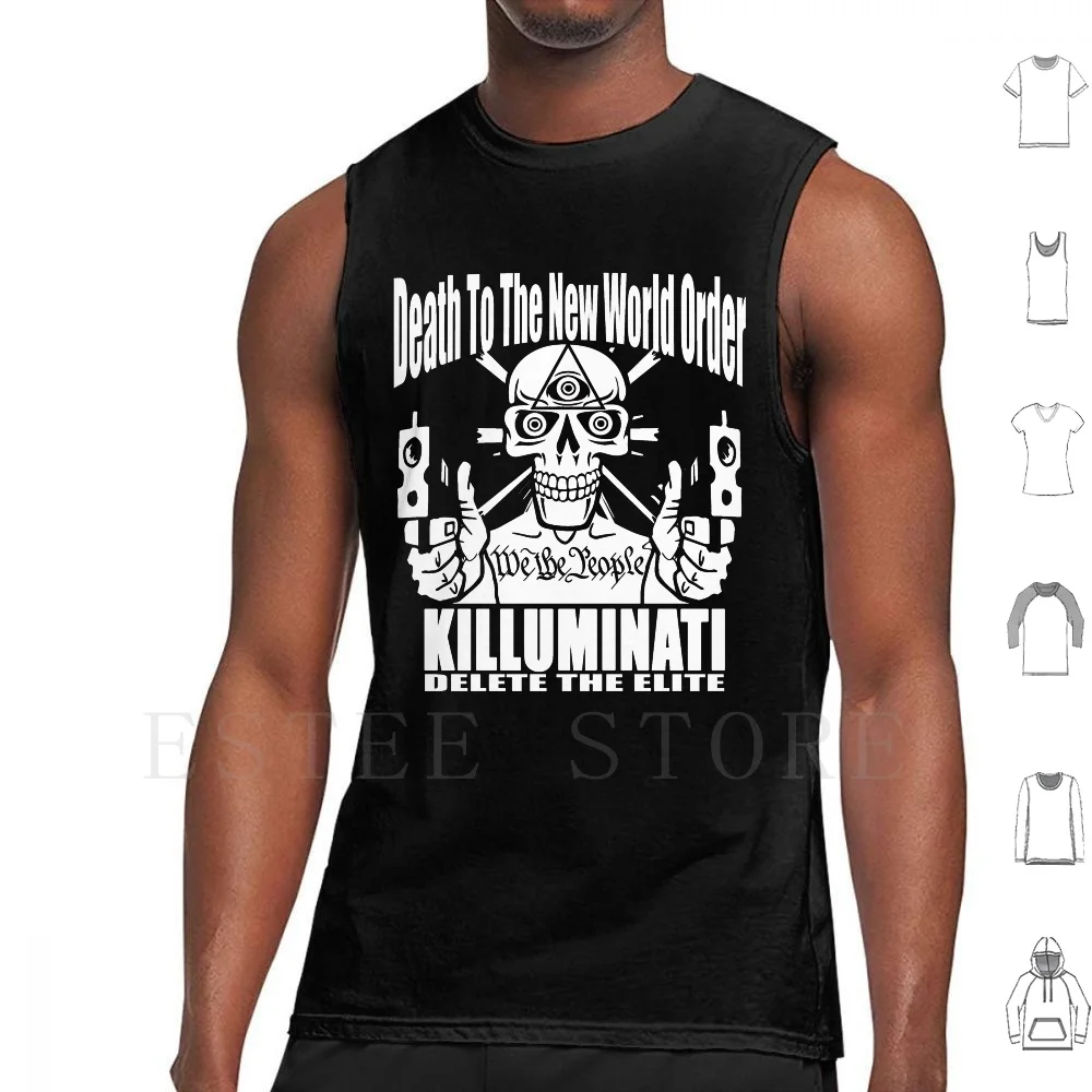 Death To The New World Order Canotte Canottiera In Cotone Illuminati Nuovo Ordine Mondiale Nwo Anti Now Anti New World Order Anti