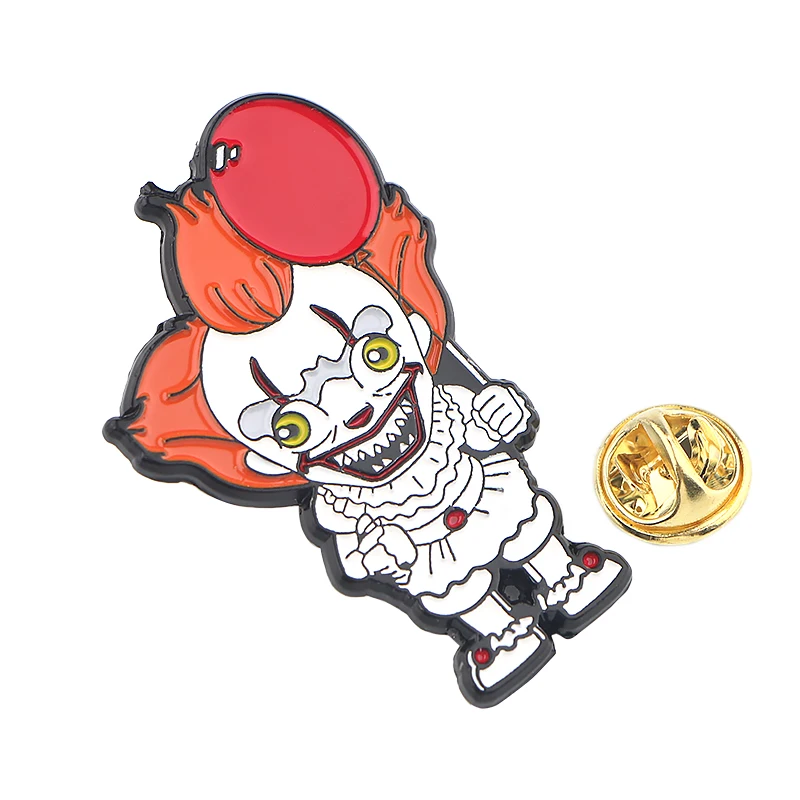 DMLSKY эмалированные Броши Stephen King's It, металлические булавки, крутые значки, булавки на шляпу, Мультяшные ювелирные изделия для одежды, булавка на лацкан для галстука M4077