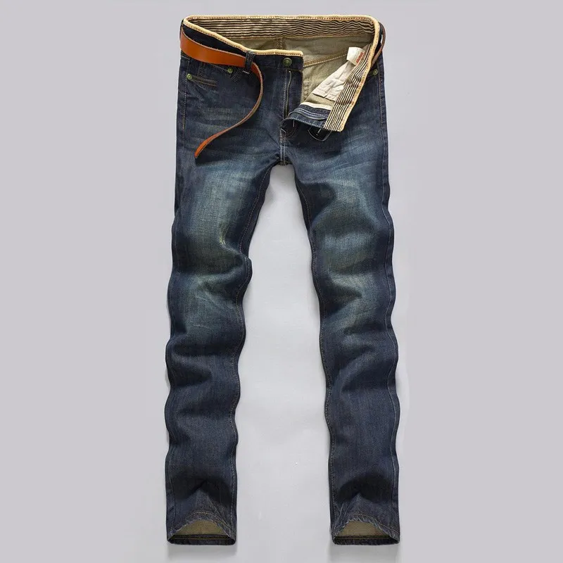 Pantalones vaqueros clásicos de tiro medio para hombre, Vaqueros largos, cómodos, holgados, de marca nueva