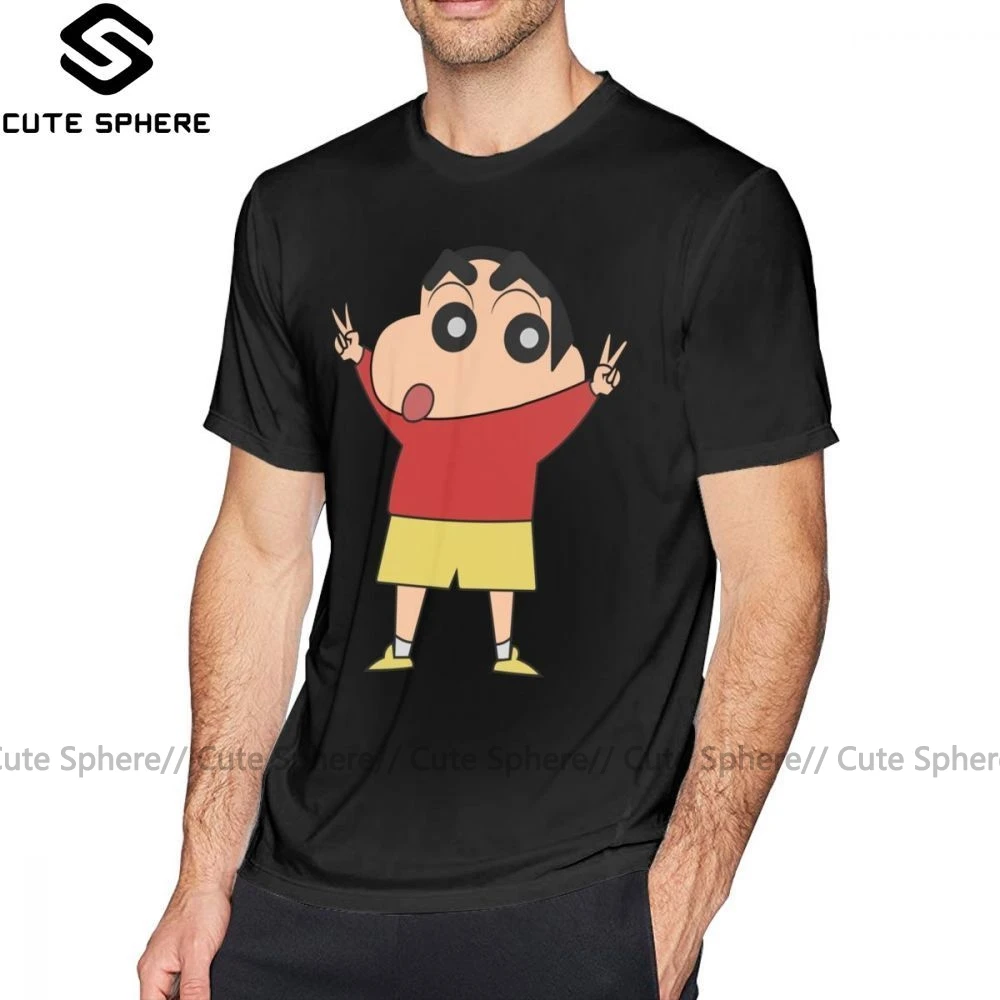 Футболка Shin Chan, футболка Shin Chan For President, футболка с коротким рукавом большого размера, хлопковая Милая повседневная мужская футболка с принтом