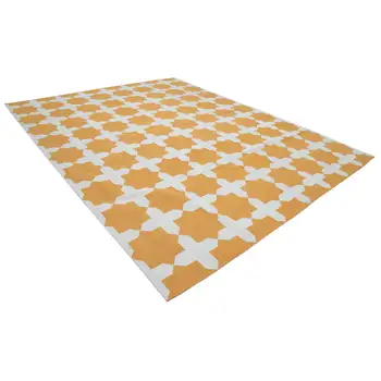 

280x357 Cm White Handmade Dhurrie Rug-9x12 Ft