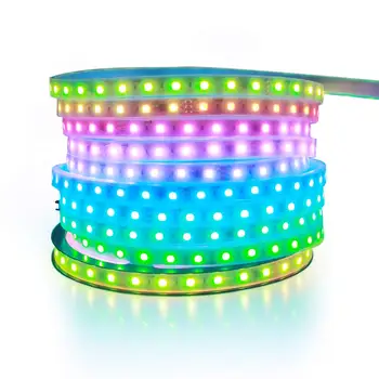 

WS2811 Addressable RGB LED Strip Light 24V 32.8ft 600 LEDs Dream Color Programmable Digital LED Pixel Lights Rainbow Chasing Eff