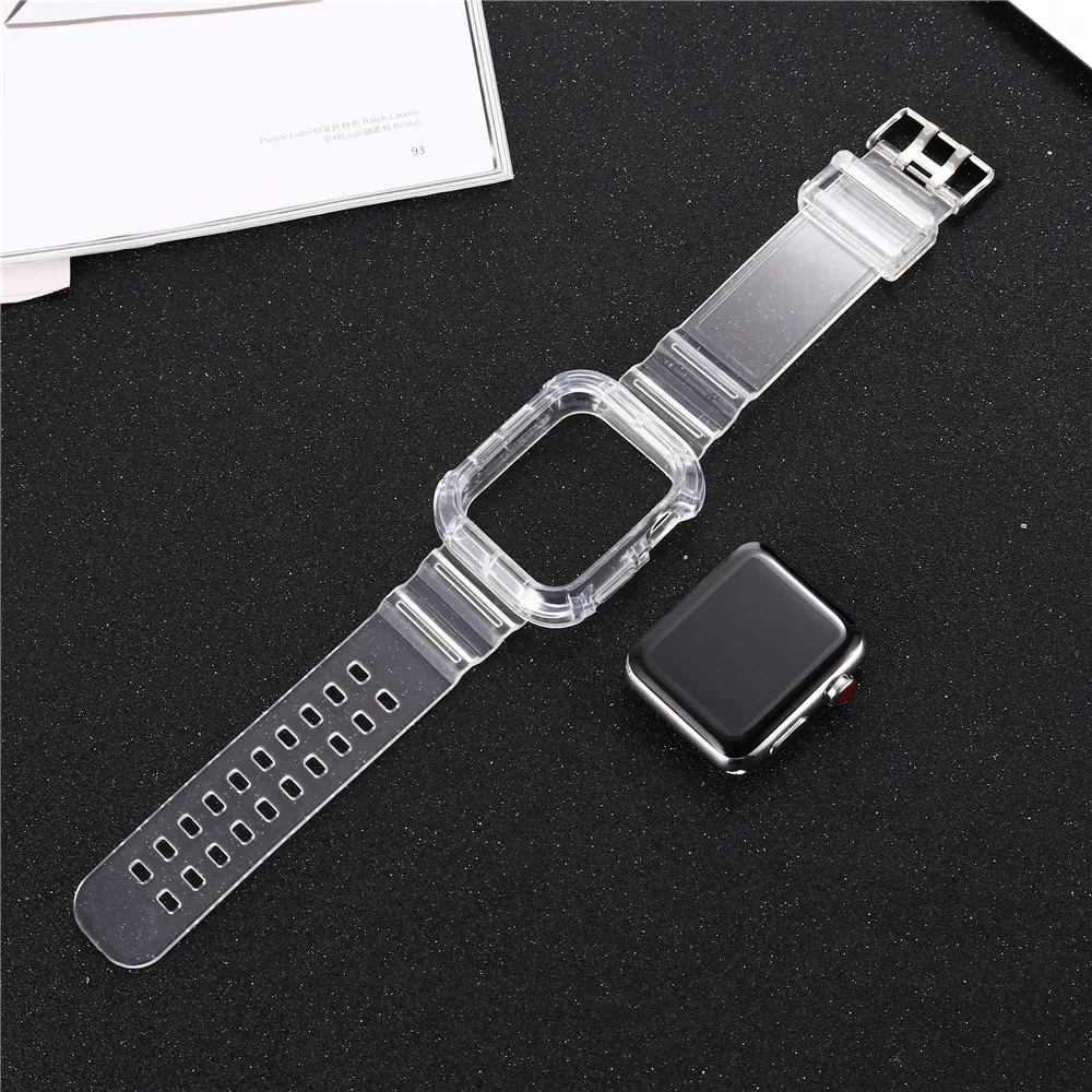 Ремешок для часов Apple Watch series 5/4 42 мм 44 резиновый ремешок и чехол Two one iwatch 3/2/1 38 40