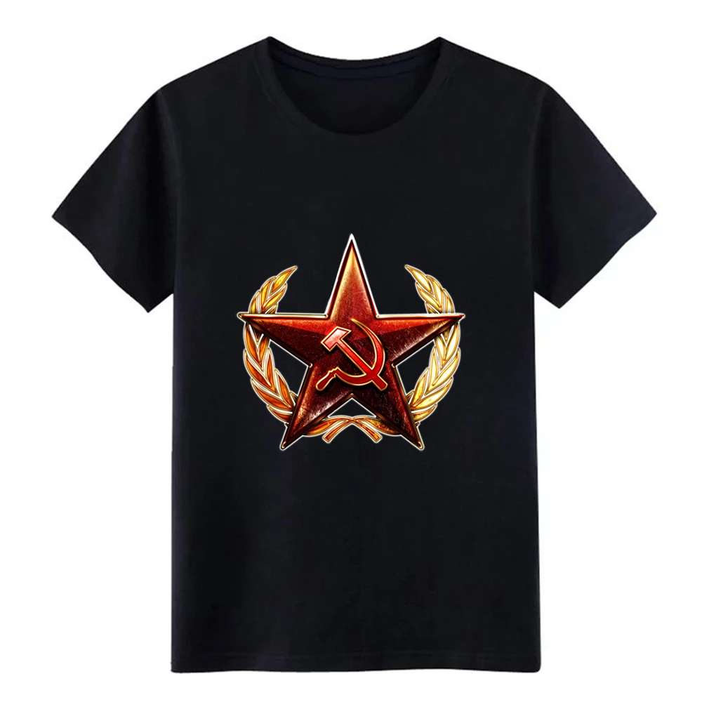 

Men's USSR SOviet Union Star Hammer Sickle t shirt Customize tee shirt O Neck Novelty Crazy Comfortable summer Kawaii shirt