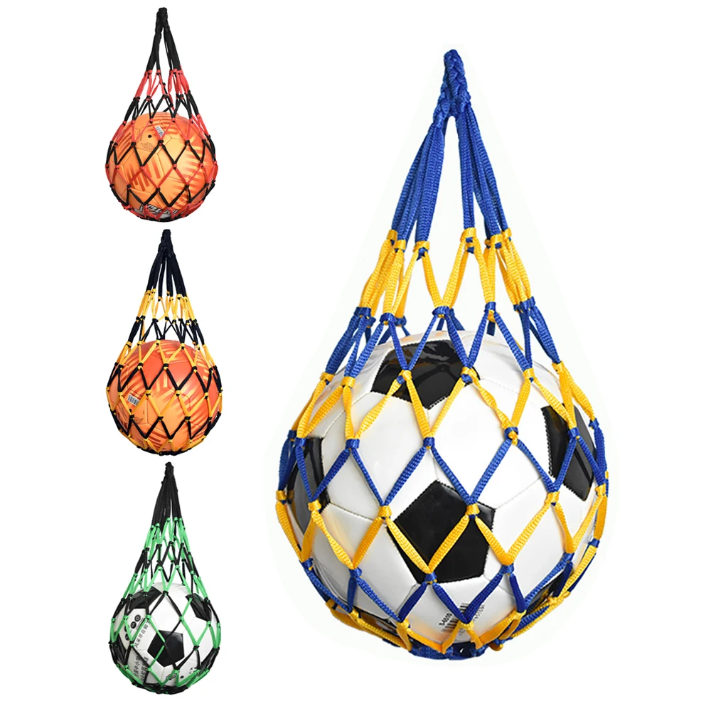 Sports Ball Storage Bag Basketball Carry Youth Football Self Trainer Kick Net Pocket Outdoor Nylon Mesh Volleyball