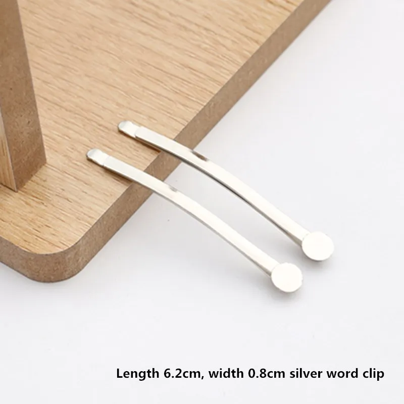 10pcs Silver Handmade headdress hair accessories diy ribbon material package BB clip bow hairpin hairpin duckbill clip