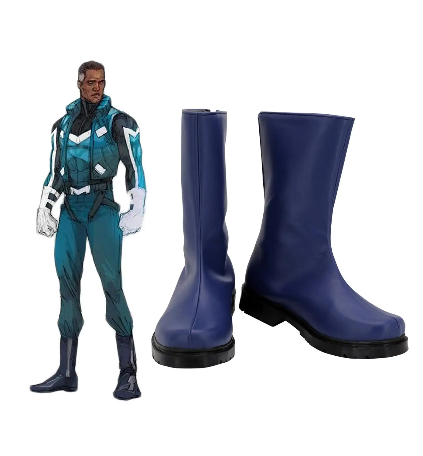 Manga Blue Marvel Adam Bernard Brashear Cosplay Boots Shoes Custom Made | Тематическая одежда и униформа