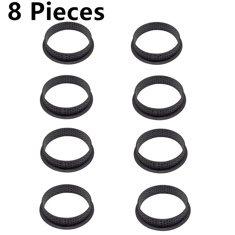 8PCS Round Tart Ring Тарт десерт силиконовый инструмент для торта Форма для выпечки муссов кекс тартлет форма для выпечки форма для Мусса инструмент для украшения выпечки - Цвет: 8PCS Round Tart Ring