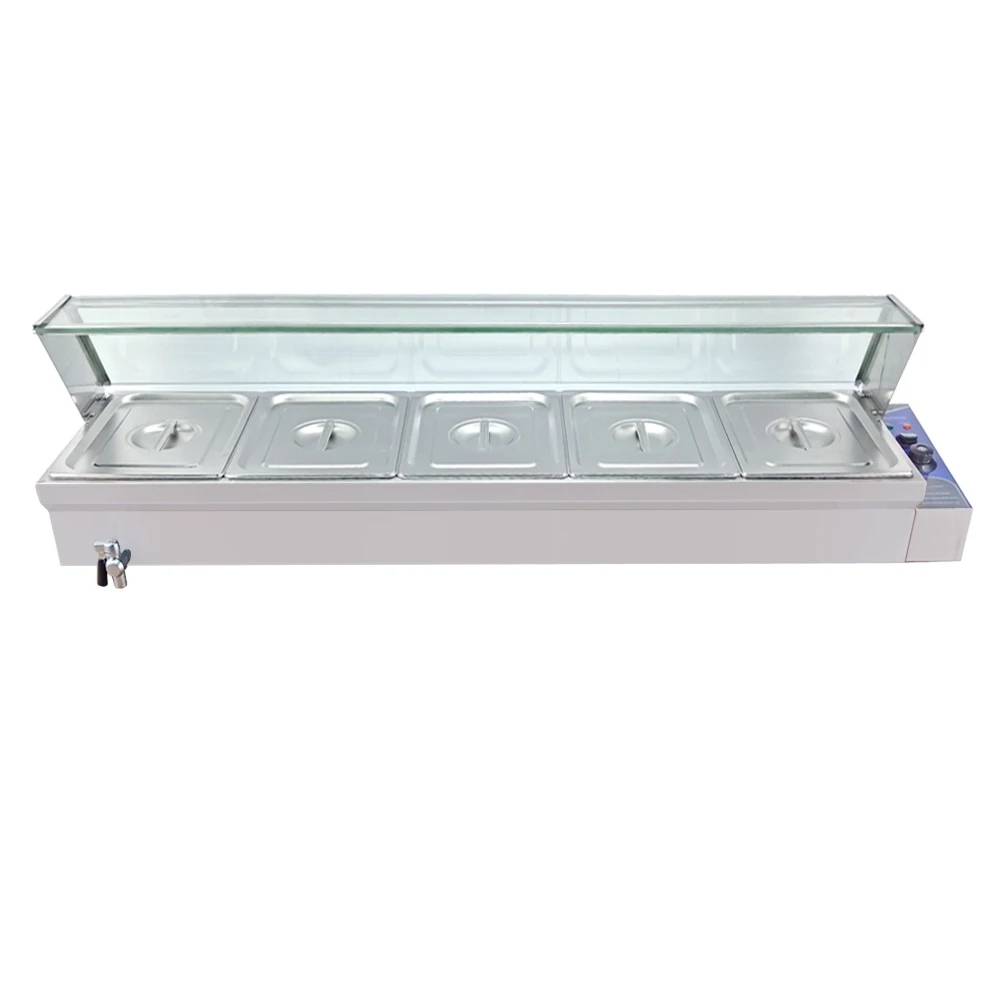 

BTC-5 Counter-top Bain Marie Stainless Steel 5 Pots Commercial Use Big Capacity Food Warmer Machine For Sale