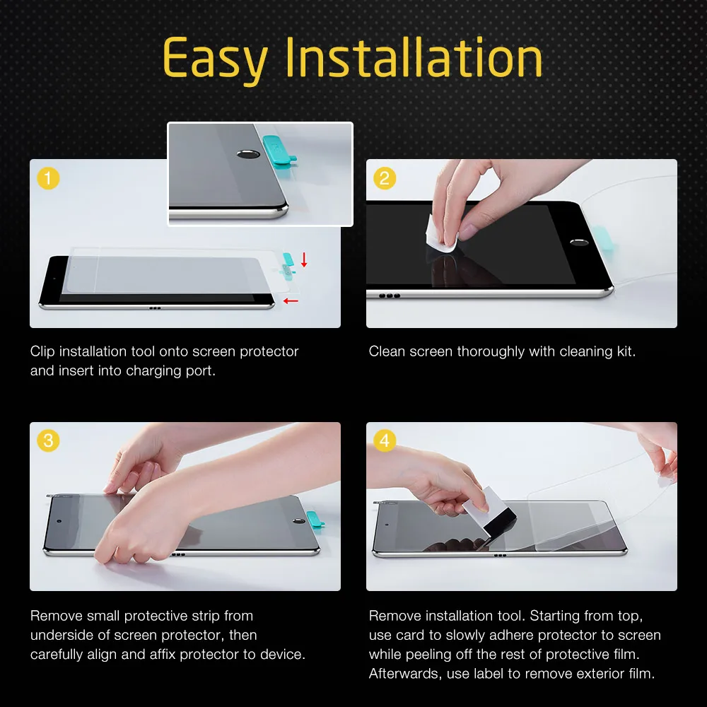 ESR Paper Feel Screen Protector Film Matte PET Anti Glare Painting For Apple iPad 7 9.7 Pro 10.2 10.5 12.9 inch mini 1 2 3 4 5
