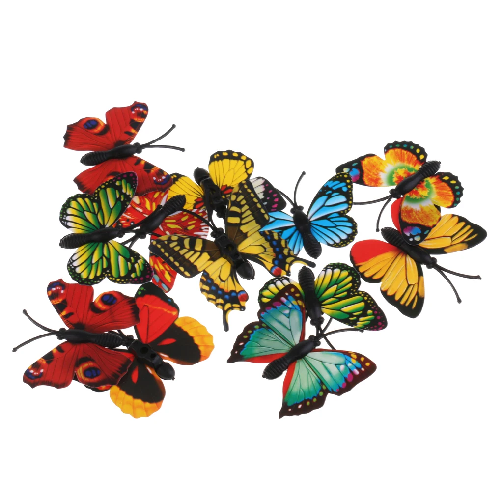 

12pcs Multicolored Plastic Butterfly Action Figure Insects Model Kids Toy