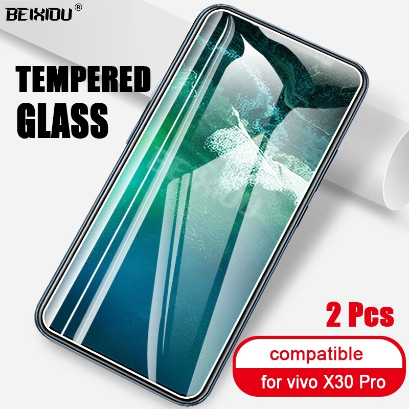 

2 PCS Full Tempered Glass For vivo X30 Pro Screen Protector 2.5D 9h tempered glass on the for vivo X30 Pro Protective Film