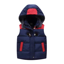 Детский жилет для девочек и мальчиков детская одежда плотное пальто для малышей осенне-зимняя детская теплая куртка с капюшоном, верхняя одежда и пальто
