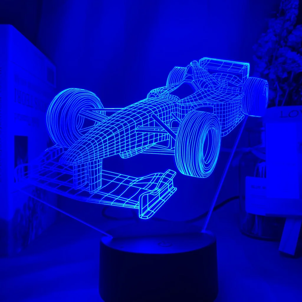 F1 формула 1 гоночный автомобиль 3d иллюзия светодиодный ночной Светильник для детской спальни декоративный ночной Светильник уникальный подарок для детской комнаты настольная лампа