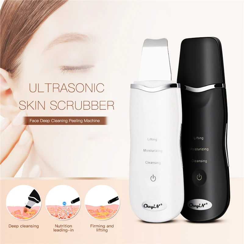 Ultrasonic Facial Skin Scrubber Cleaner Ion Acne Blackhead Remover Peeling Shovel Face Deep Clean Skin Care Beauty Instrument
