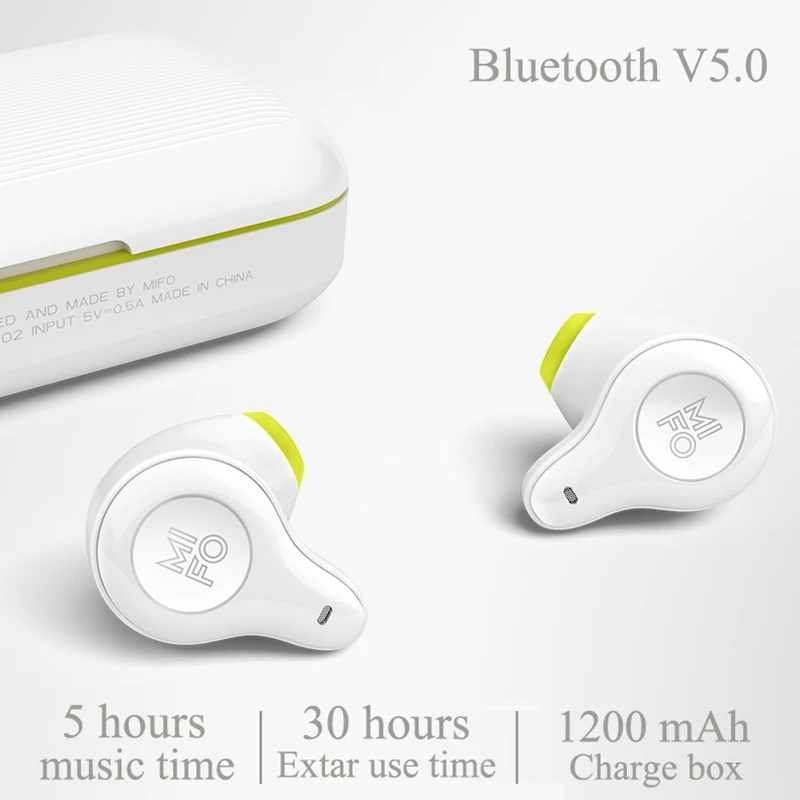 MIFO O2 Sports TWS 5.0 Stereo Ultra Mini invisible True Wireless Earbuds Bluetooth Earphones Smart Noise Reduction For Driver