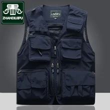 Группы настраиваемый жилет мужской тонкий Открытый Мульти-Карманы Рыбалка репортёра фотографа жилет пальто 7898
