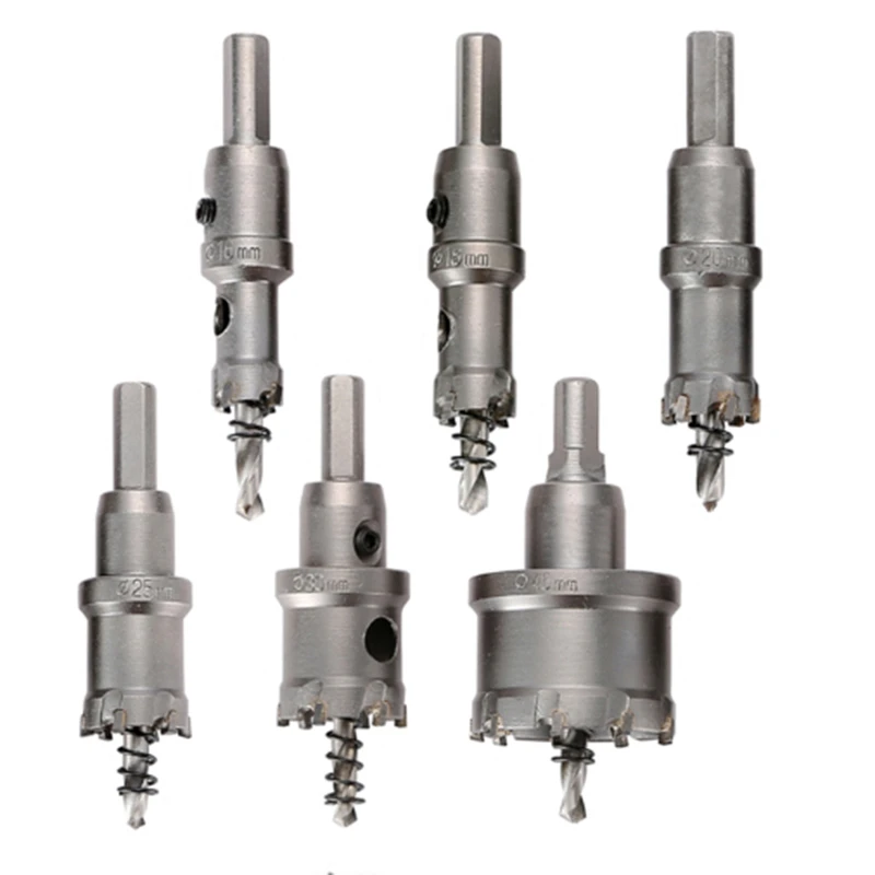 BHTS-6Pcs Hss Сверло сверхмощная кольцевая пила Набор для пластиковых алюминиевых листовых труб 14 мм/16 мм/18,5 мм/20 мм/25 мм/30 мм