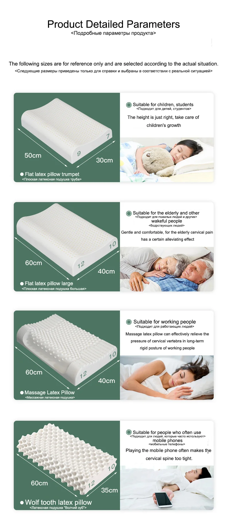 Pure Natural Wolf Tooth Latex 3D Pillow Protect Neck Breathable Health Massage Prevent Snoring Pillow Bed Pillows Neck Pillow