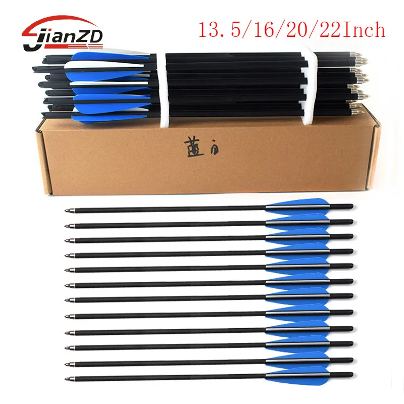 

12pcs/24pcs 13.5"16"20" 22" Sold Cross Bow Bolt Arrows Crossbow Mix Carbon Arrow Archery Arrow Hunting Bow
