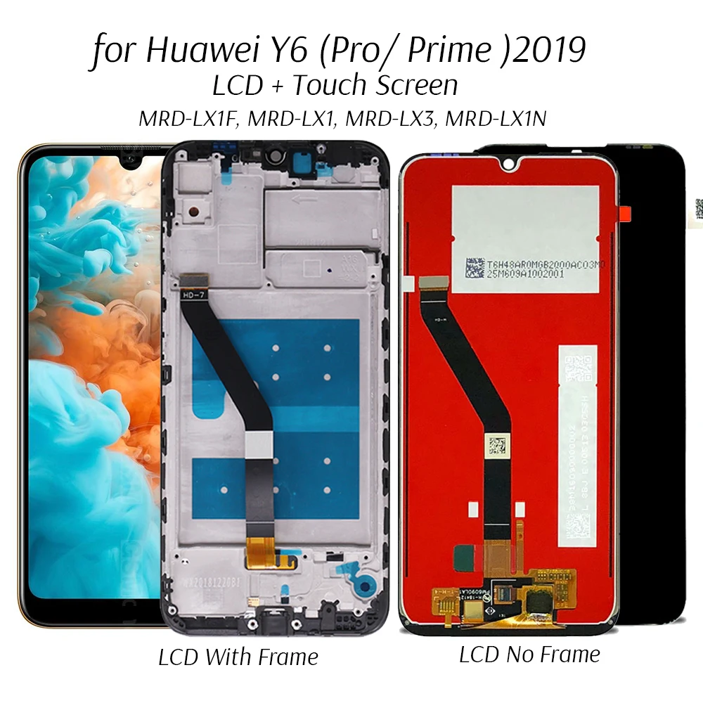 Display For Huawei Y6 2019 Y 6 Pro/Prime MRD-LX1N LX1F LX1 LX2 LX3 Lcd Touch Screen Replacement Tested Phone LCD | Мобильные