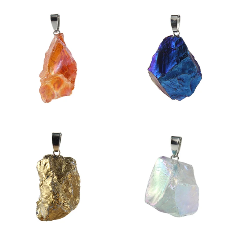 Подвеска из натурального камня полихроматический кристалл Геометрическая